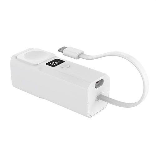 Hot New Mini Power Bank 5000mAh for Smart Watch with Built-in USB-C Cable