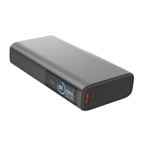 Exclusive 100W Fast Charge 27000mAh Metal Power Bank with TFT Color Display, 2USB-C+1 USB-A Ports
